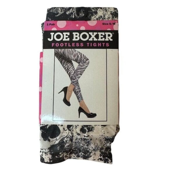 Joe Boxer Fashion Footless Tights Skull Print Size S/M Polyester/Spandex Women's - Picture 1 of 9